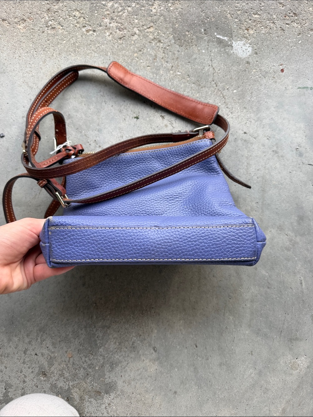 Dooney & Burke Periwinkle Pebble Leather Crossbody - Picture 6 of 6